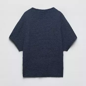 Футболка Zara Textured, темно-синий