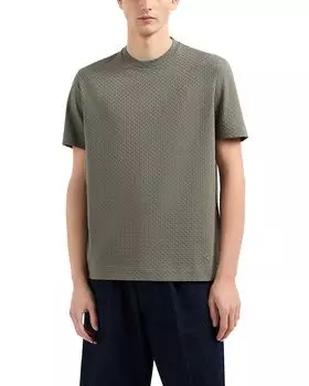 Футболка жаккардового плетения Emporio Armani, зеленый