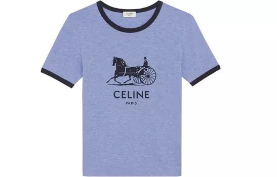 Футболка женская Celine, синий / черный