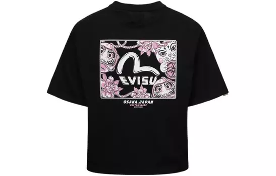 Футболка женская черная Evisu