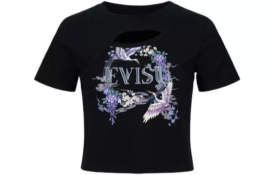 Футболка женская черная Evisu
