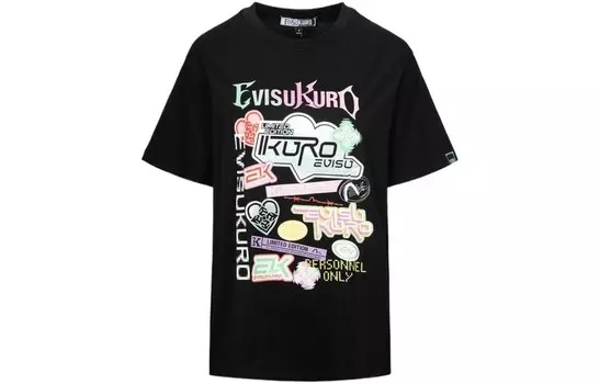 Футболка женская черная Evisu