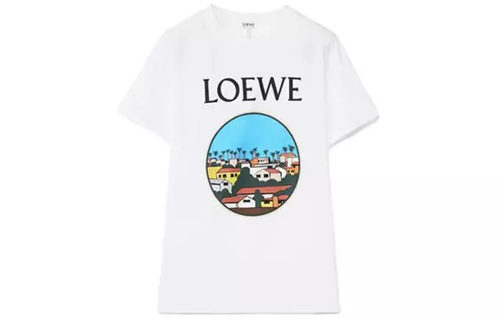Футболка женская Loewe с круглым принтом, белый