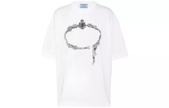 Футболка женская Prada с рисунком, белый