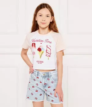Футболки Cropped fit Guess, белый