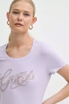 Футболки Guess, фиолетовый