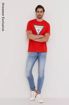 Футболки Guess, оранжевый