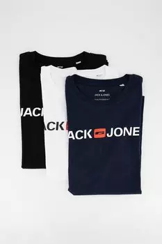 Футболки с овальным вырезом, 3 шт Jack & Jones, белый