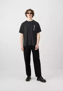 Футболки с принтом JORLAMIN TEE CREW NECK UNISEX Jack & Jones, черный