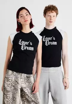 Футболки с принтом LOVERS DREAM RAGLAN TANK UNISEX Jaded London, черный