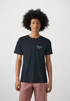 Футболки с принтом SHREDDING TEE Rip Curl, темно-синий