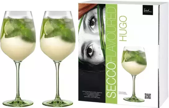 Фужеры Eisch "Secco Flavored", (набор, 2 шт), (бокал Hugo), без свинца, 640 мл, 2 шт 24 см, зеленый