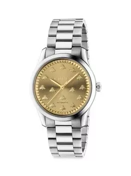 G-Timeless Автоматические часы с пчелой Sun-Brushed Gucci, серебряный