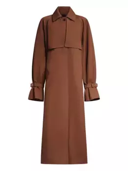 Габардиновый тренч MAX MARA, коричневый