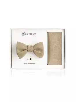 Галстук-бабочка FAFIGO Set Nevio, бежевый