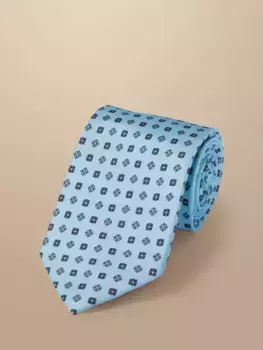 Галстук Charles Tyrwhitt Floral Pattern Silk, цвет ice/blue