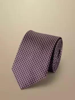Галстук Charles Tyrwhitt Geometric Textured Silk Stain Resistant, розовый