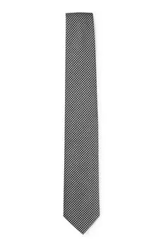 Галстук Hugo Boss Silk-blend With Jacquard Pattern, черный