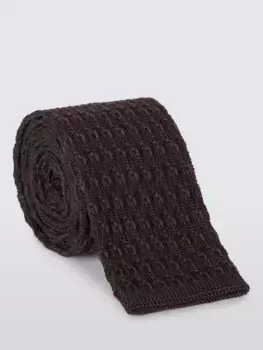 Галстук John Lewis Knitted, коричневый