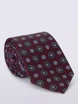 Галстук John Lewis Silk Foulard Pattern, бордовый