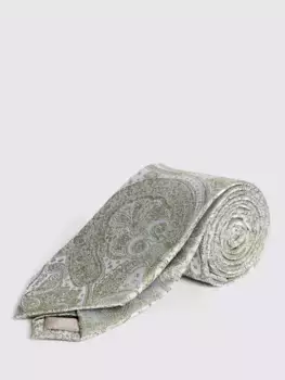 Галстук Moss Silk Paisley, зеленый