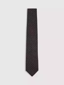 Галстук Reiss Pelosa Silk Blend Geometric, цвет navy/tobacco