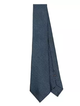Галстук Zegna из шелка, синий