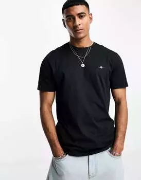 GANT черная футболка с гербовым логотипом