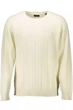 Gant Элегантный шерстяной мужской свитер, белый
