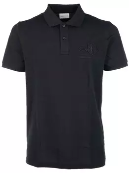 Gant рубашка поло с вышивкой, черный