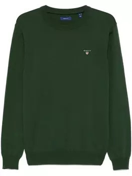 Gant свитер с круглым вырезом, зеленый