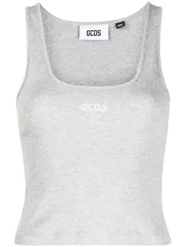 Gcds logo-print tank top, серый