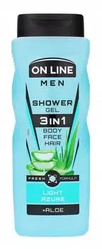 Гель для душа 3в1, 410мл On Line Men, Light Azure
