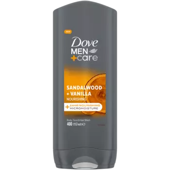 Гель для душа 3в1 для мужчин, 400 мл Dove Men+ care sandalwood + vanilla