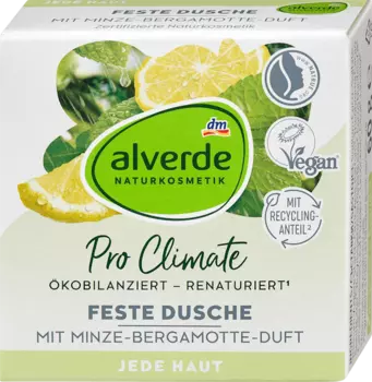 Гель для душа alverde NATURKOSMETIK Festes Duschgel mit Minze-Bergamotte-Duft, 60 g