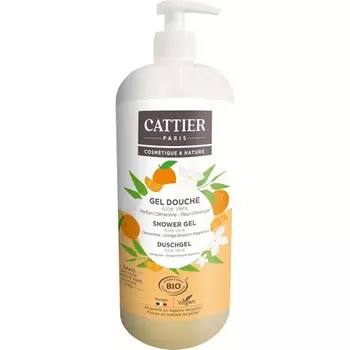 Гель для душа без сульфатов Аромат Клементин Цветок апельсина 1л Cattier