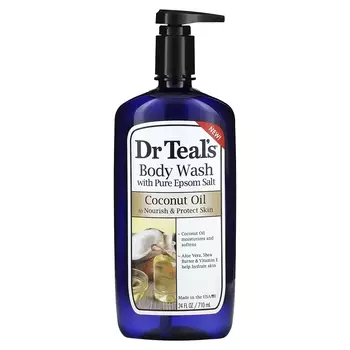 Гель для душа Dr. Teal's с чистым кокосовым маслом с английской солью