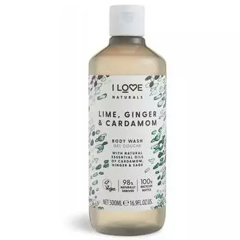 Гель для душа, гель для душа, лайм, имбирь и кардамон, 500 мл I Love Naturals