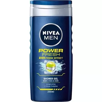 Гель для душа Men Power Refresh 250 мл с ароматом ментола, Nivea