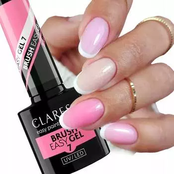 Гель-лак Claresa Brush Easy Gel во флаконе с кисточкой 7 Темно-розовый Puderek