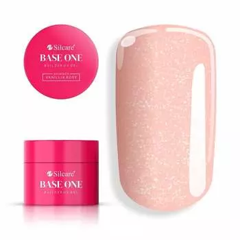 Гель-лак для наращивания ногтей UV Base One Shimmer Vanillia Rose 100 г Silcare