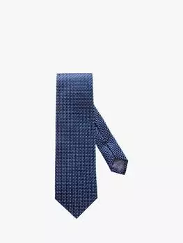 Геометрический шелковый галстук Eton, цвет Navy Blue