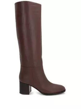 Gianvito Rossi кожаные ботинки Сантьяго 85 мм, коричневый