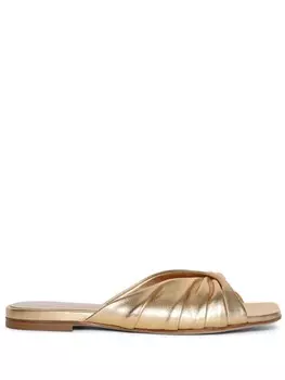 Gianvito Rossi мюли с эффектом металлик и драпировкой, золотистый