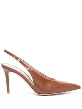 Gianvito Rossi туфли Robbie 85 с ремешком на пятке, коричневый