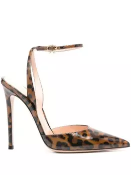Gianvito Rossi туфли с леопардовым принтом, нейтральный цвет