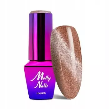 гибридный лак для ногтей Molly Nails CAT EYE Womanity Wood 8 г #445