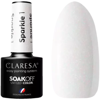 Гибридный лак для ногтей с блестками 1 Claresa Sparkle, 5 гр