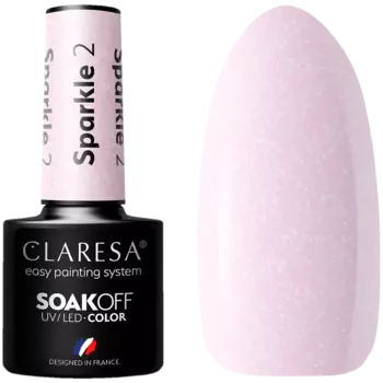 Гибридный лак для ногтей с блестками 2 Claresa Sparkle, 5 гр