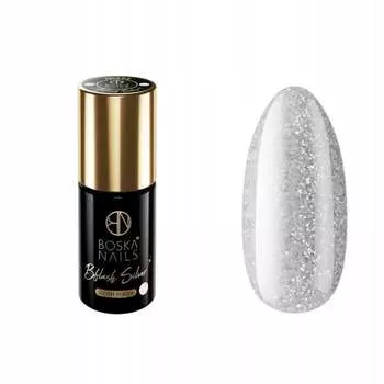 Гибридный лак для ногтей с блестками, 372 Bflash Silver, 6 мл Boska Nails